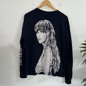 Taylor Swift The Eras Tour Navy Blue Long Sleeve T-Shirt Size Small
